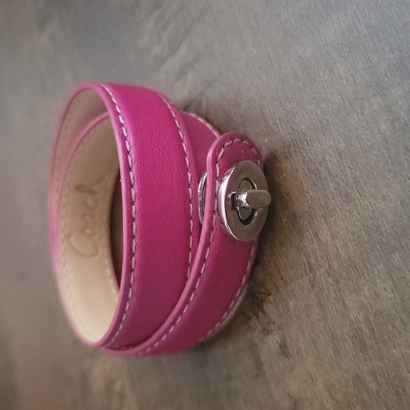 Coach Jewelry - ♥️ Coach Pink Leather Bracelet